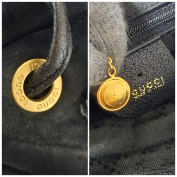 Authentic Gucci Vintage Suede & Leather Bamboo Backpack Black - Picture 6 of 12